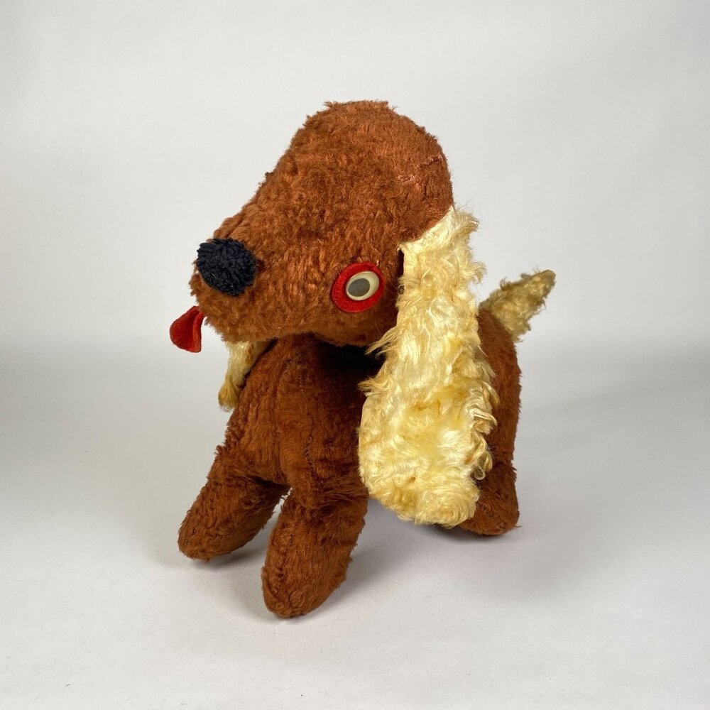 Vintage Puppy Dog Plush Stuffed Animal Toy Distressed Well Loved and Haunted